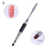 1 Pc Black Dual-ended Acrylic Painting Brush Liner Pen Drawing UV Gel Brush Spatula Tool  Nail Art Tool