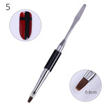 1 Pc Black Dual-ended Acrylic Painting Brush Liner Pen Drawing UV Gel Brush Spatula Tool  Nail Art Tool