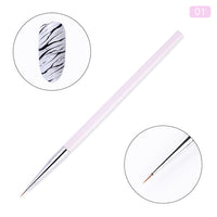 1 Pc Black Dual-ended Acrylic Painting Brush Liner Pen Drawing UV Gel Brush Spatula Tool  Nail Art Tool