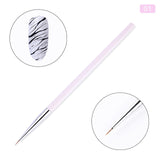 1 Pc Black Dual-ended Acrylic Painting Brush Liner Pen Drawing UV Gel Brush Spatula Tool  Nail Art Tool