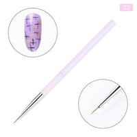 1 Pc Black Dual-ended Acrylic Painting Brush Liner Pen Drawing UV Gel Brush Spatula Tool  Nail Art Tool