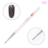 1 Pc Black Dual-ended Acrylic Painting Brush Liner Pen Drawing UV Gel Brush Spatula Tool  Nail Art Tool