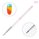 1 Pc Black Dual-ended Acrylic Painting Brush Liner Pen Drawing UV Gel Brush Spatula Tool  Nail Art Tool