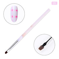 1 Pc Black Dual-ended Acrylic Painting Brush Liner Pen Drawing UV Gel Brush Spatula Tool  Nail Art Tool