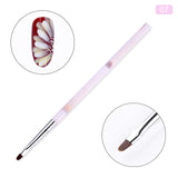 1 Pc Black Dual-ended Acrylic Painting Brush Liner Pen Drawing UV Gel Brush Spatula Tool  Nail Art Tool