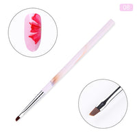 1 Pc Black Dual-ended Acrylic Painting Brush Liner Pen Drawing UV Gel Brush Spatula Tool  Nail Art Tool