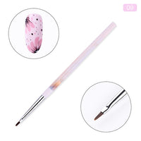 1 Pc Black Dual-ended Acrylic Painting Brush Liner Pen Drawing UV Gel Brush Spatula Tool  Nail Art Tool