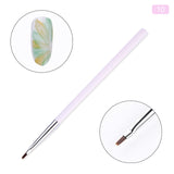 1 Pc Black Dual-ended Acrylic Painting Brush Liner Pen Drawing UV Gel Brush Spatula Tool  Nail Art Tool