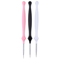 1 Pc Black Dual-ended Acrylic Painting Brush Liner Pen Drawing UV Gel Brush Spatula Tool  Nail Art Tool