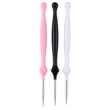 1 Pc Black Dual-ended Acrylic Painting Brush Liner Pen Drawing UV Gel Brush Spatula Tool  Nail Art Tool