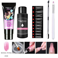 Polygel Kit Nail Extension Poly Gel Set With Nial Tips Dual Form Qiuck Dry Polygel Builder Gel For Manicure Finger Extend Brush