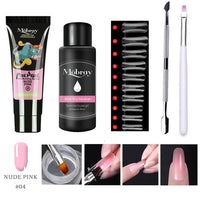 Polygel Kit Nail Extension Poly Gel Set With Nial Tips Dual Form Qiuck Dry Polygel Builder Gel For Manicure Finger Extend Brush