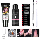 Polygel Kit Nail Extension Poly Gel Set With Nial Tips Dual Form Qiuck Dry Polygel Builder Gel For Manicure Finger Extend Brush