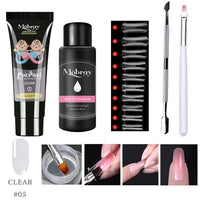 Polygel Kit Nail Extension Poly Gel Set With Nial Tips Dual Form Qiuck Dry Polygel Builder Gel For Manicure Finger Extend Brush