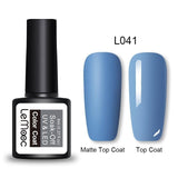 LEMOOC 8ml Matte Top Coat Color UV Gel Nail Polish Gray Series Semi Permanent Soak Off UV Gel Varnish DIY Nail Art Gel Paint