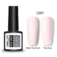 LEMOOC 8ml Matte Top Coat Color UV Gel Nail Polish Gray Series Semi Permanent Soak Off UV Gel Varnish DIY Nail Art Gel Paint