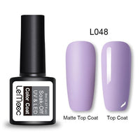 LEMOOC 8ml Matte Top Coat Color UV Gel Nail Polish Gray Series Semi Permanent Soak Off UV Gel Varnish DIY Nail Art Gel Paint