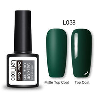 LEMOOC 8ml Matte Top Coat Color UV Gel Nail Polish Gray Series Semi Permanent Soak Off UV Gel Varnish DIY Nail Art Gel Paint