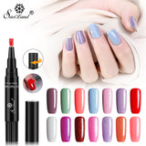 Saviland Faster Shipping Nail Gel Varnish Pencil One Step Gel Nail Pen No Need Top Base 3 In 1 UV Gel Lacquer Glitter Polish